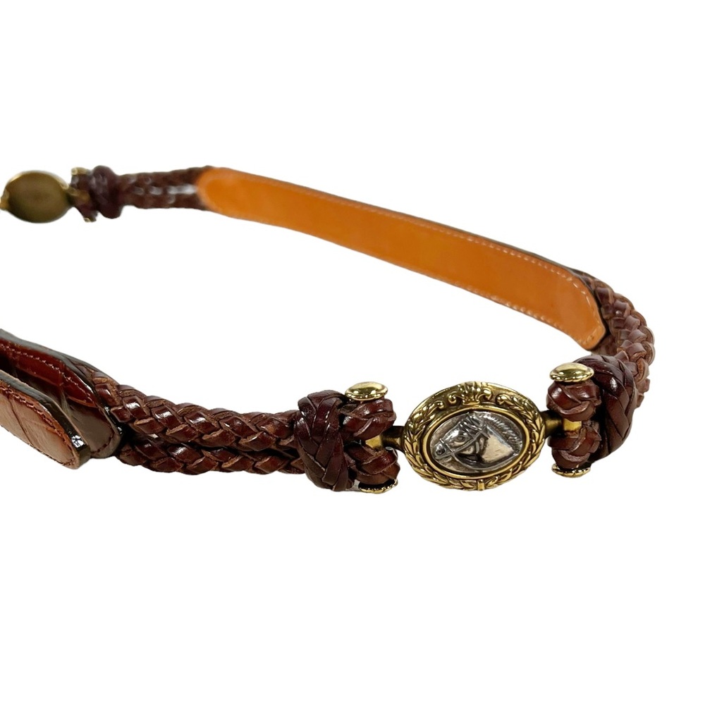Brighton Y2K Horse Equestrian brown Leather Belt vintage western concho